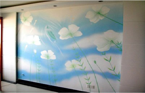 合肥画墙绘怎么画好白云的蓬松感?