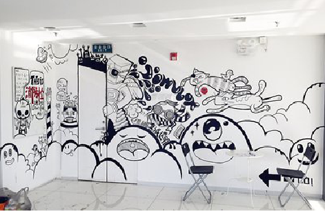 合肥手绘墙并非传统涂鸦。